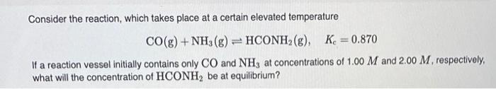 Solved Consider the reaction, which takes place at a certain | Chegg.com