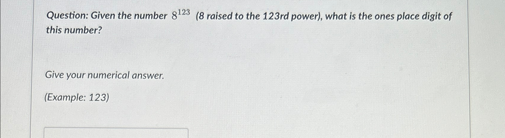 what number raised to the third power equals 8