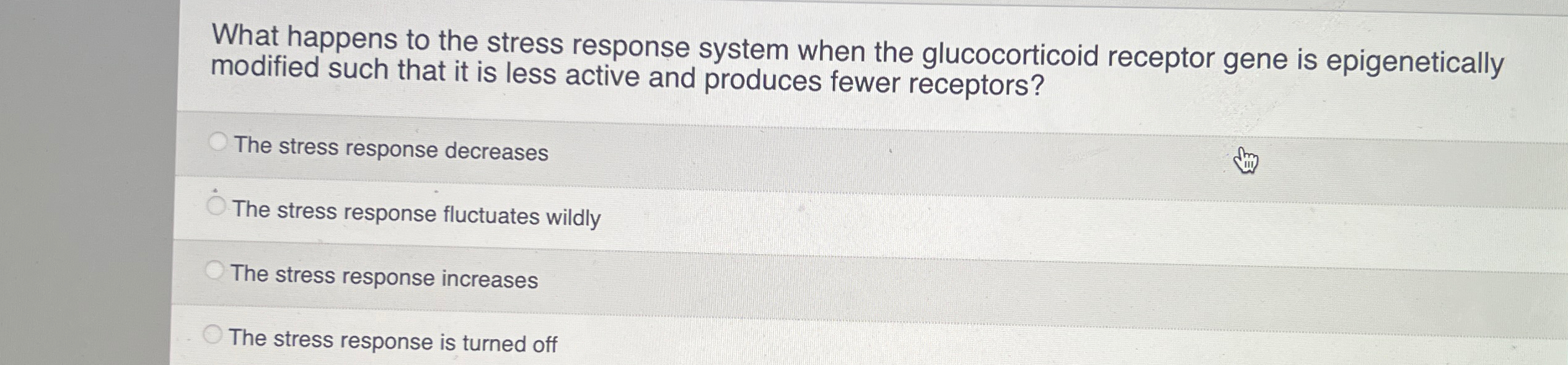 Solved What happens to the stress response system when the | Chegg.com