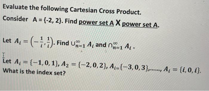 Solved Evaluate the following Cartesian Cross Product. | Chegg.com
