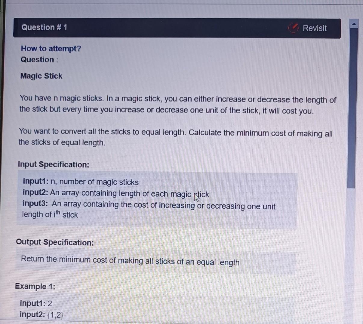 Solved Question #1 Revisit How to attempt? Question : Magic | Chegg.com