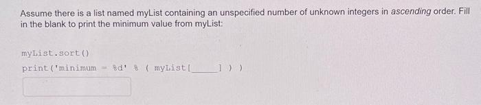 Solved Assume There Is A List Named MyList Containing An | Chegg.com