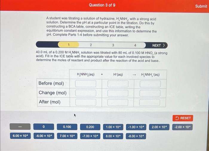 Solved A Student Was Titrating A Solution Of Hydrazine, | Chegg.com