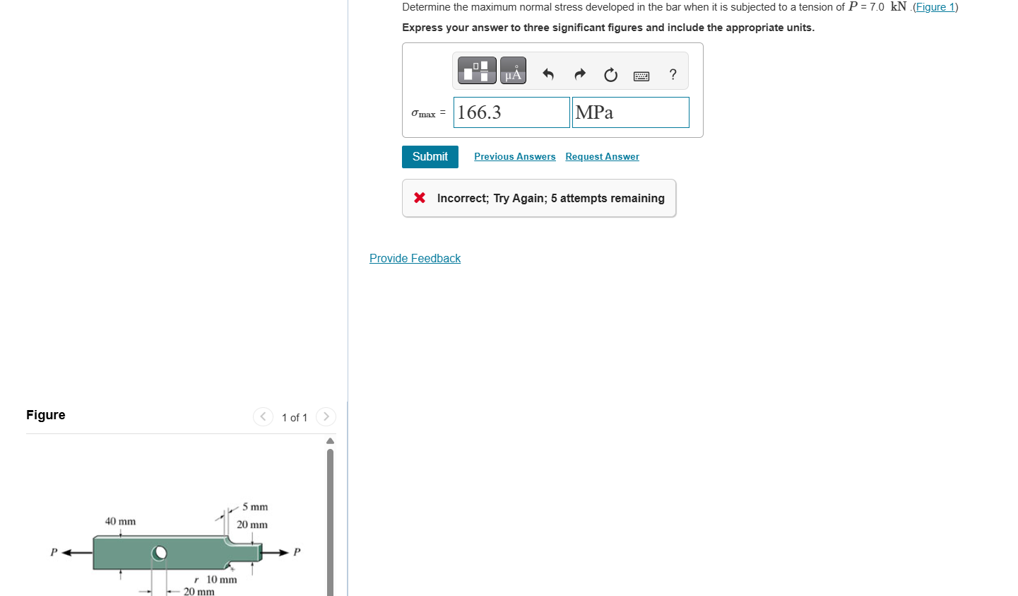 Solved Determine the maximum normal stress developed in ﻿the | Chegg.com