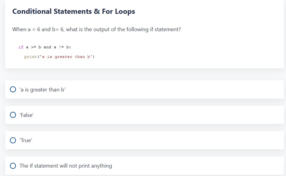 Solved Conditional Statements \&amp; For LoopsWhen | Chegg.com