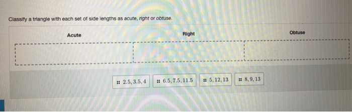 Solved Classify a triangle with each set of side lengths as | Chegg.com