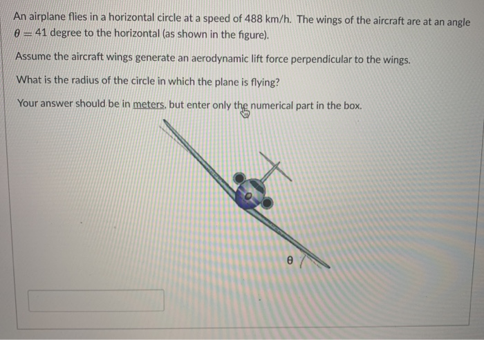 Solved An Airplane Flies In A Horizontal Circle At A Speed | Chegg.com