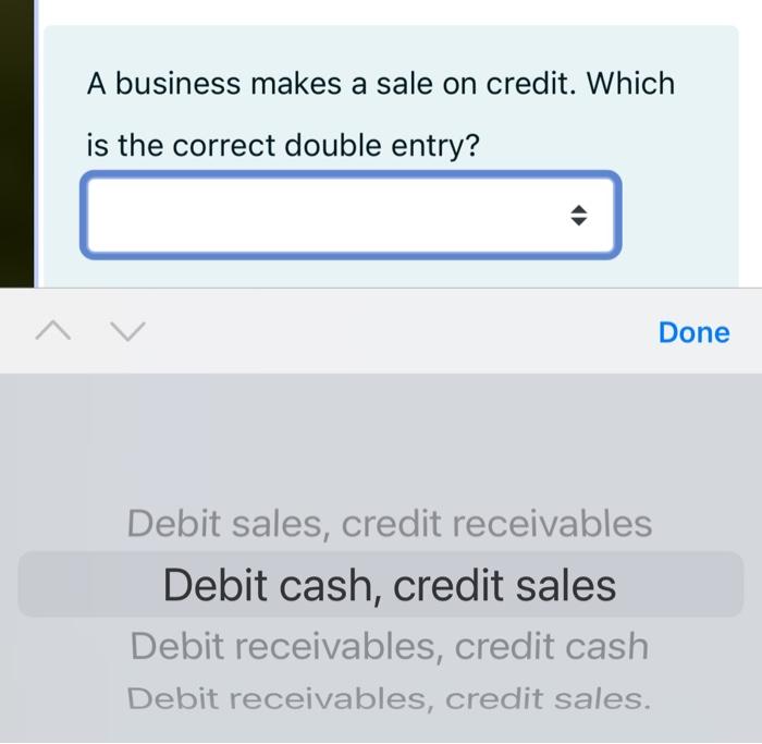 Solved A Business Makes A Sale On Credit Which Is The Chegg Com