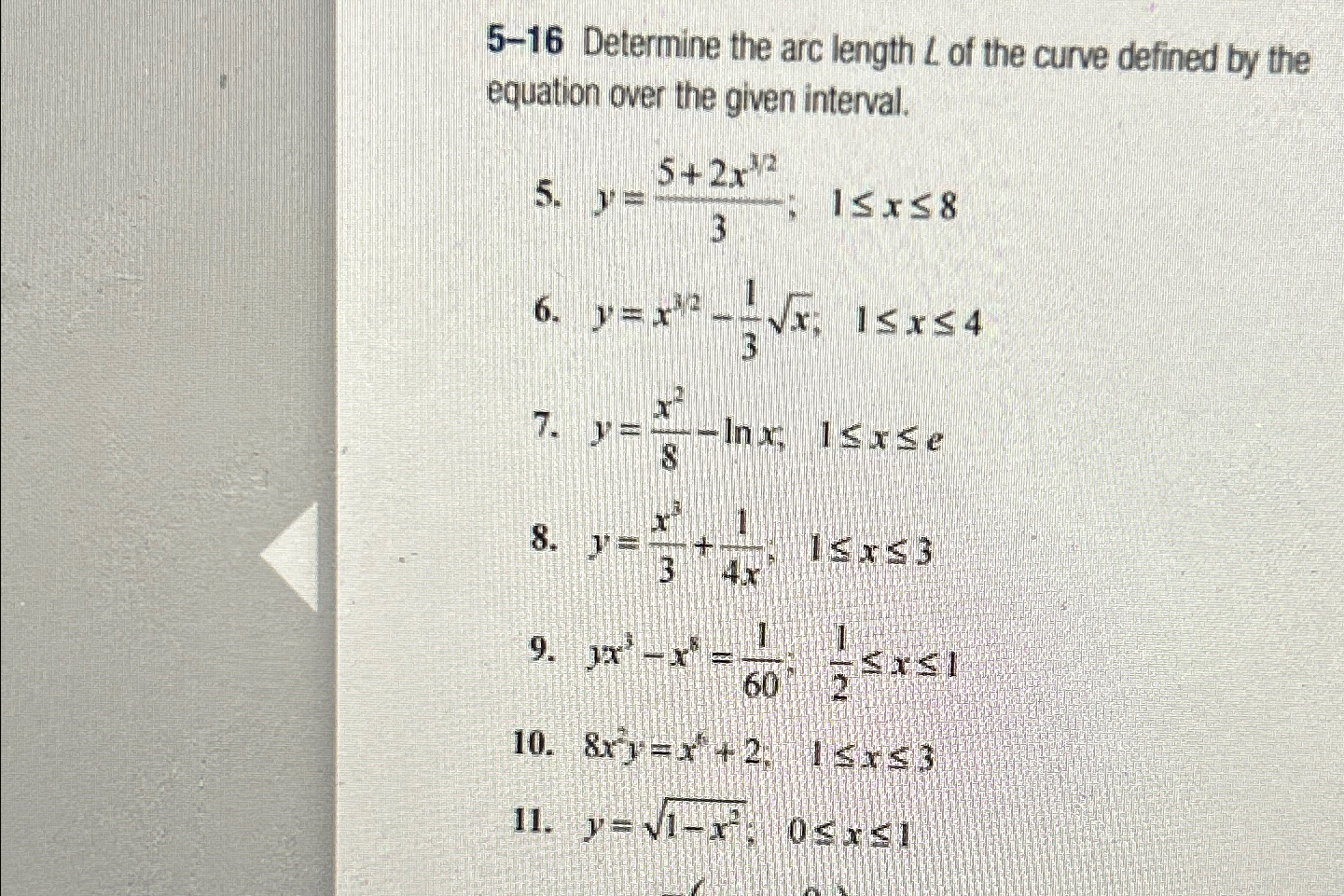 Solved 5-16 ﻿Determine the arc length L ﻿of the curve | Chegg.com