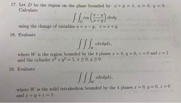 Solved 17. Let D be the region on the plane bounded by 3 + y | Chegg.com