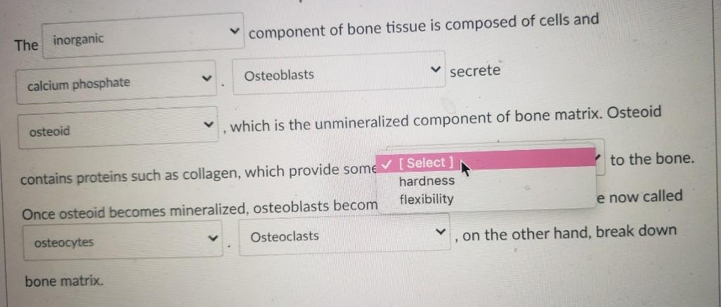 List The Organic And Inorganic Components Of Bone Matrix