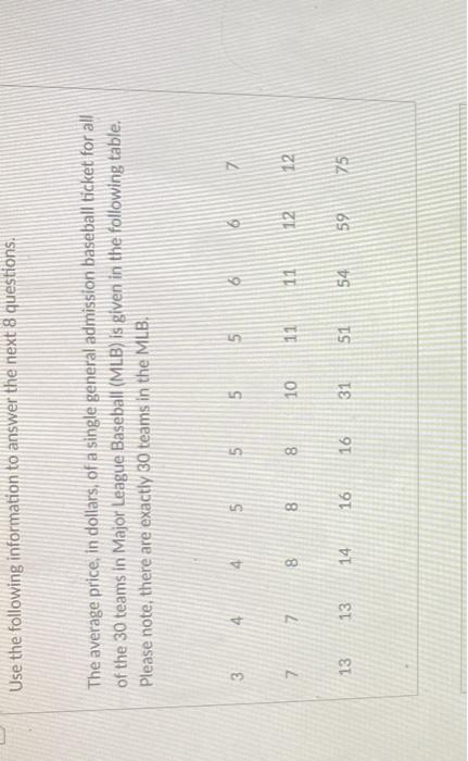 Solved Use the following information to answer the next 8 | Chegg.com