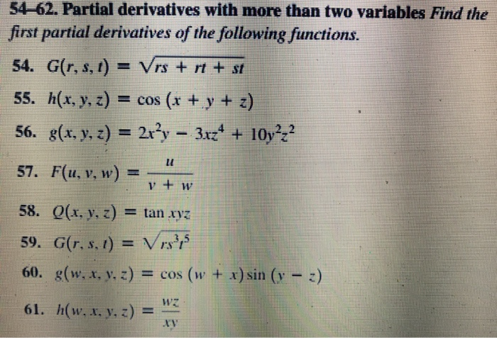 Solved 57 F U V W V W Eve 54 62 Partial D Chegg Com