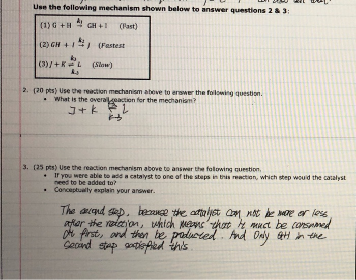 Solved Use the following mechanism shown below to answer | Chegg.com