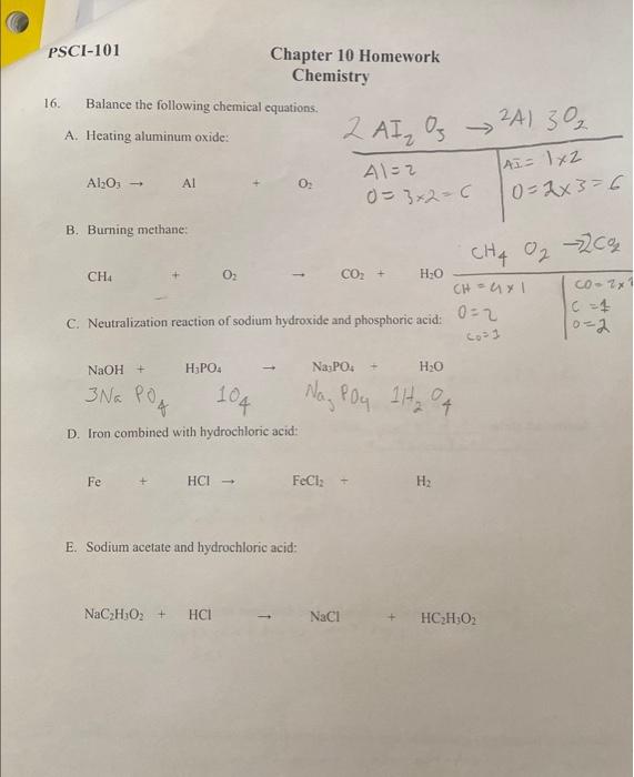 Solved SCI-101 Chapter 10 Homework Chemistry C. | Chegg.com