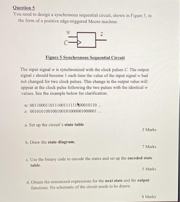 Solved Question 5 You Need To Design A Synchronous | Chegg.com