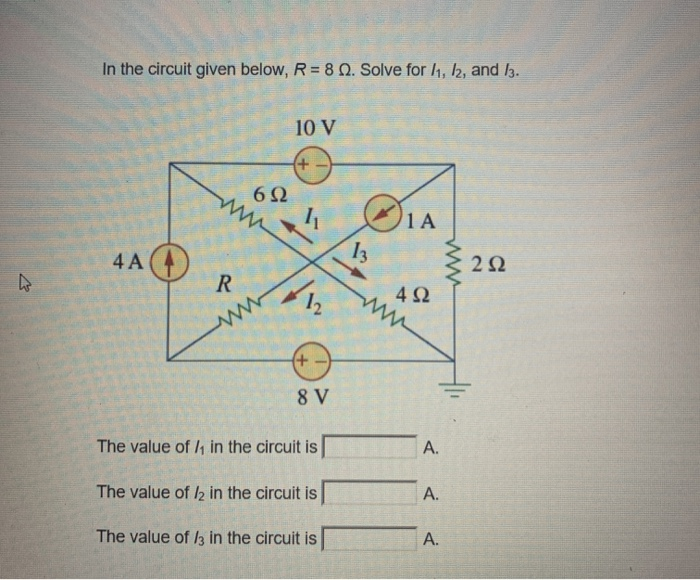 In The Circuit Given Below R 80 Solve For 11 12 Chegg Com