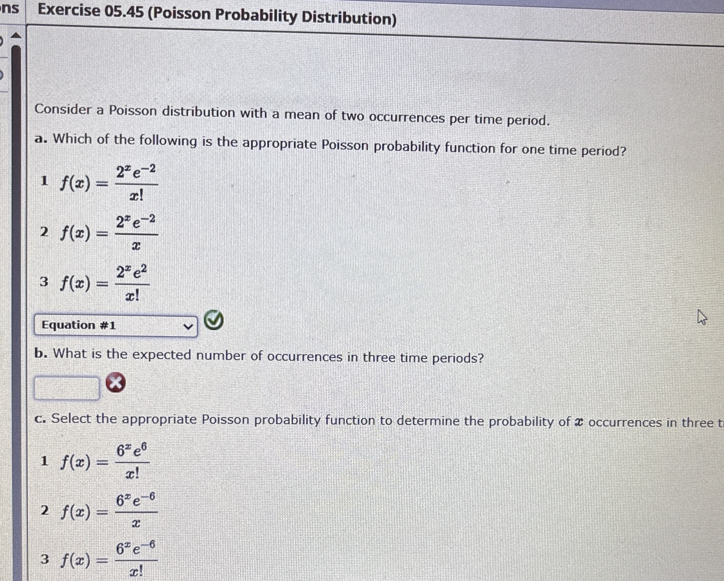 Exercise 05.45 (Poisson Probability | Chegg.com