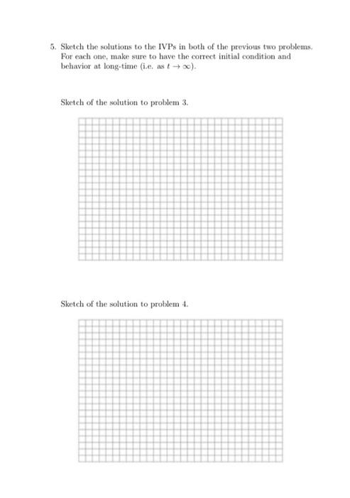 Solved 5. Sketch the solutions to the IVPs in both of the | Chegg.com