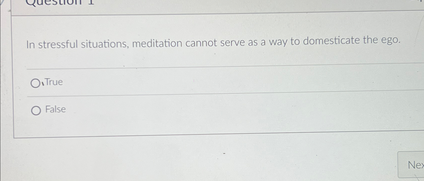 Solved In stressful situations, meditation cannot serve as a | Chegg.com