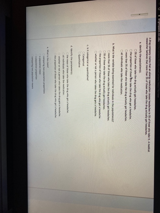 Solved A drug company can that an allergy medication causes