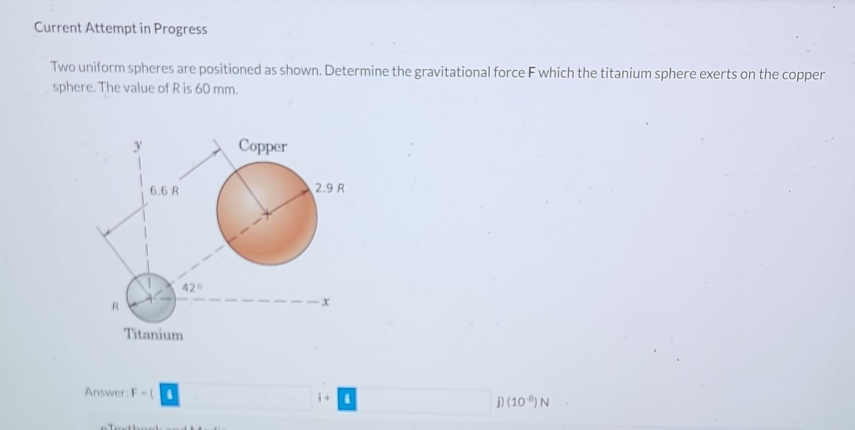 Solved Two Uniform Spheres Are Positioned As Shown. | Chegg.com