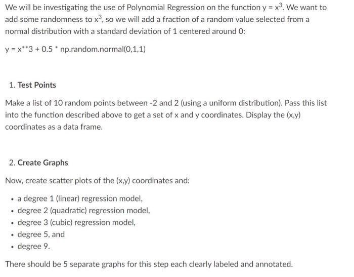 Polynomial Regression using python. Please see the | Chegg.com