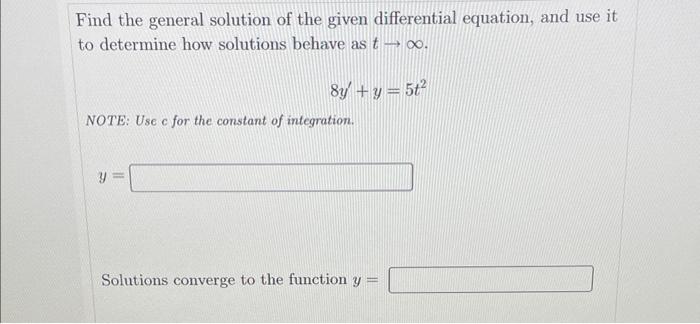 Solved Find the general solution of the given differential | Chegg.com