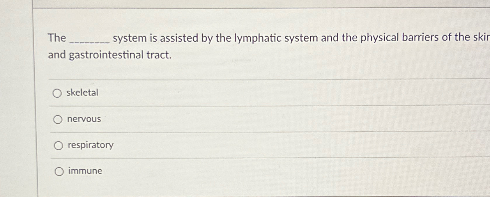 Solved The system is assisted by the lymphatic system and | Chegg.com