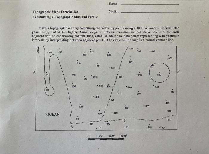 Solved Name Section Topographic Maps Exercise 8 4991