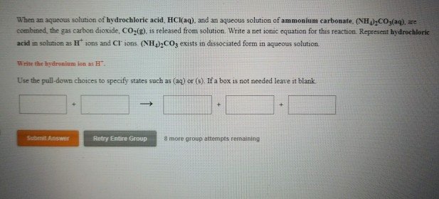 When An Aqueous Solution Of Hydrochloric Acid Chegg 