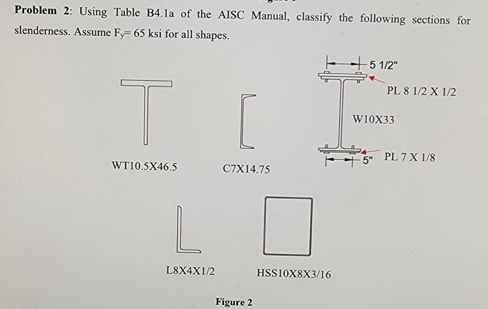 Solved Problem 2 Using Table B4 1a Of The Aisc Manual