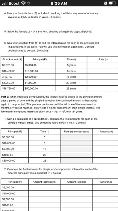 Solved Project: Literal MTH 105 College Algebra Equations | Chegg.com