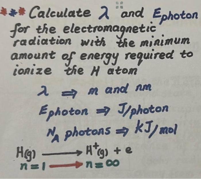 Solved Calculate λ and Ephoton for the electromagnetic | Chegg.com