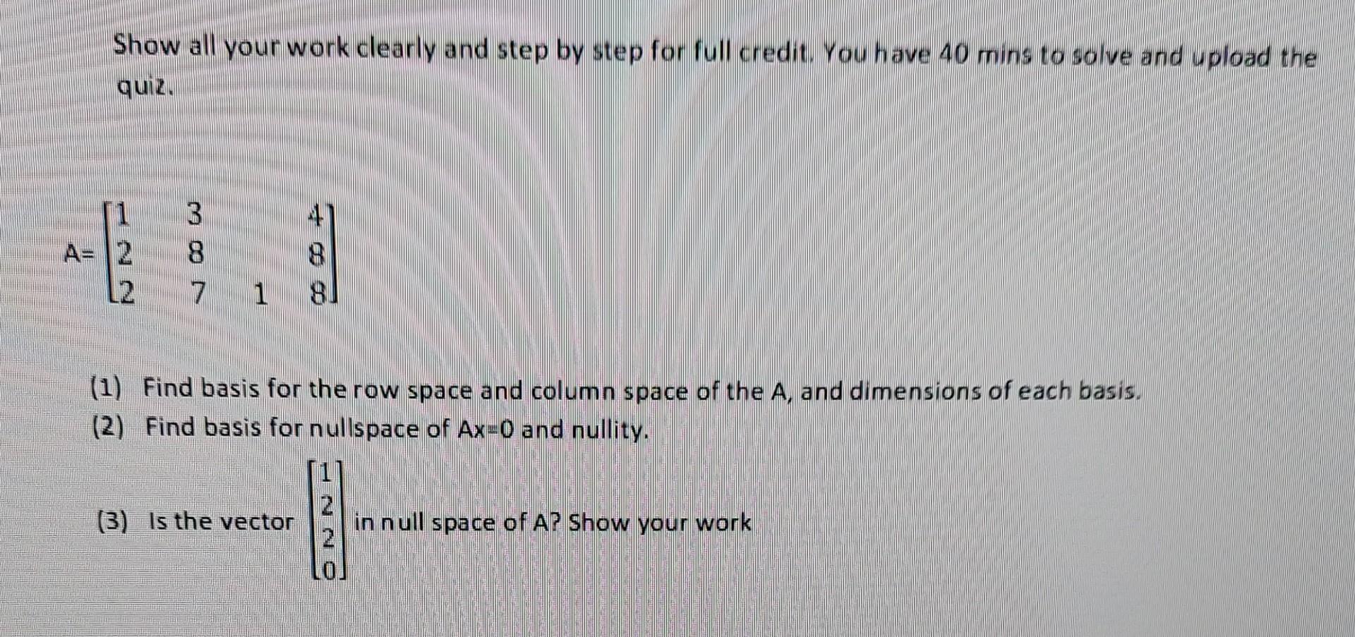 Solved Show all your work clearly and step by step for full | Chegg.com