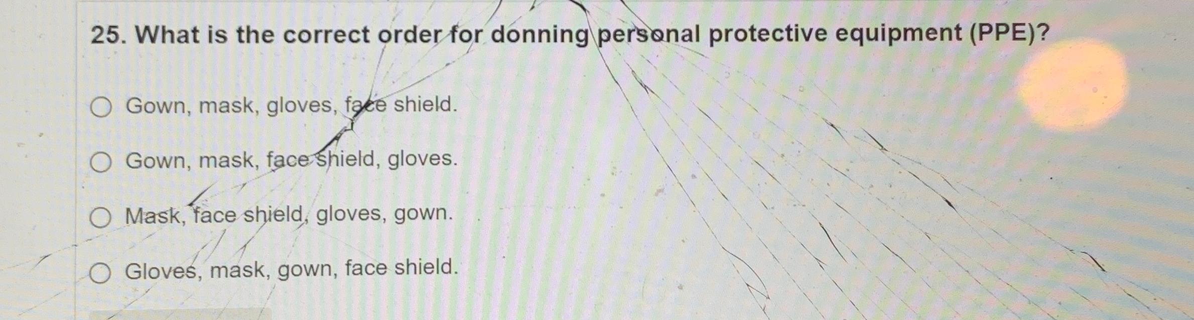 What is the correct order for donning personal