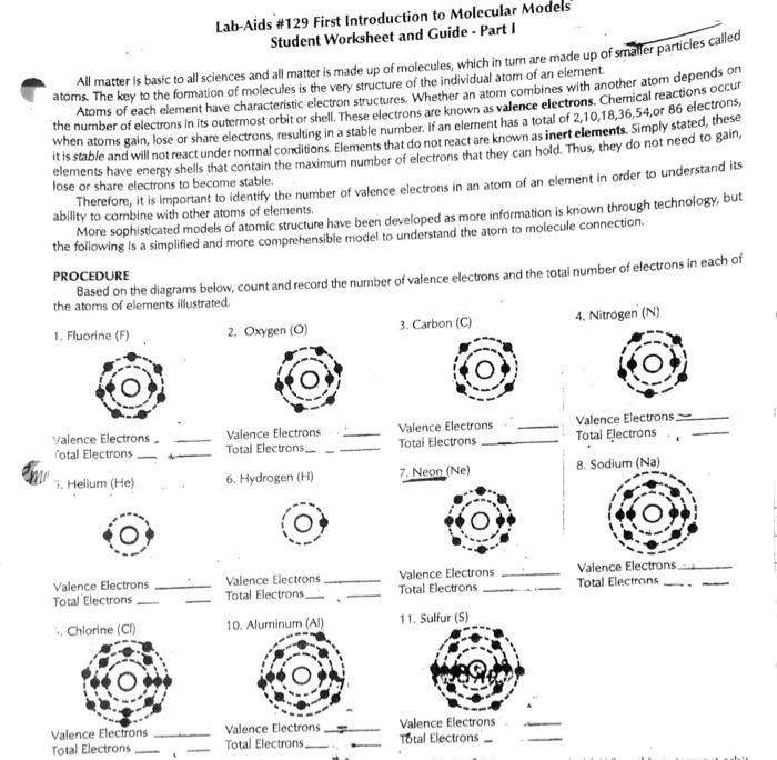 Solved LabAids \129 First Introduction to Molecular Models