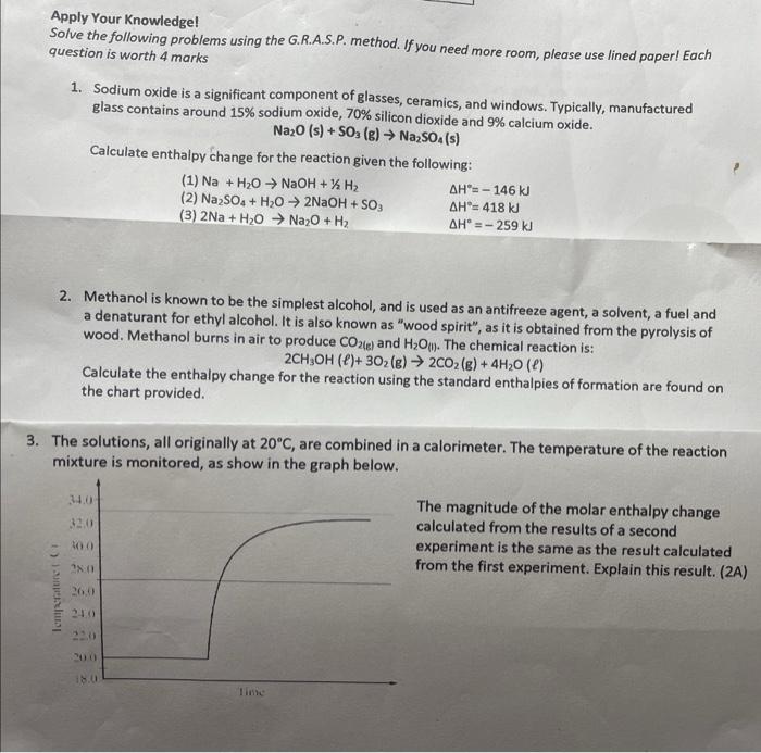 Solved Apply Your Knowledge! Solve the following problems | Chegg.com
