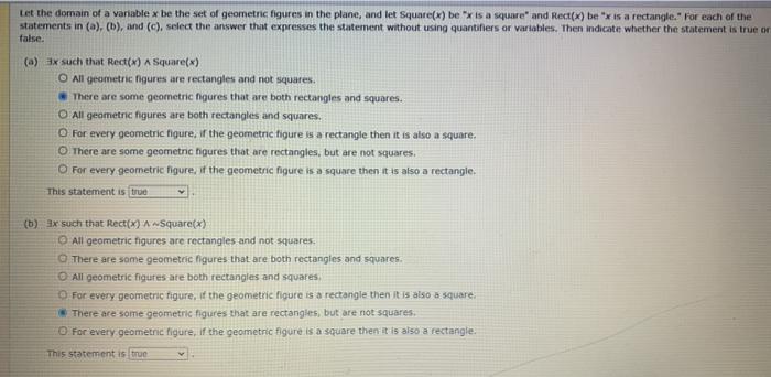 Solved Let The Domain Of A Variable X Be The Set Of | Chegg.com