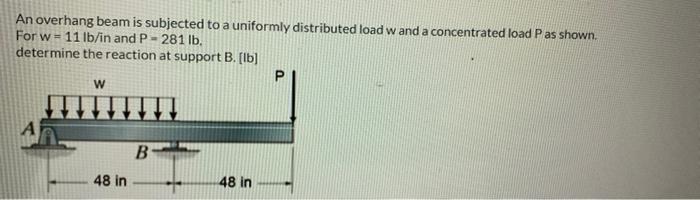 Solved An overhang beam is subjected to a uniformly | Chegg.com