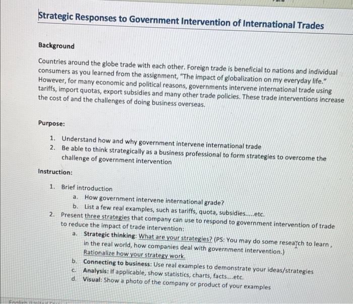 government intervention in trade
