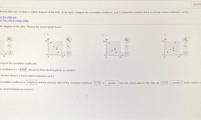 -) By hand, compute the correlation coefficient. he | Chegg.com