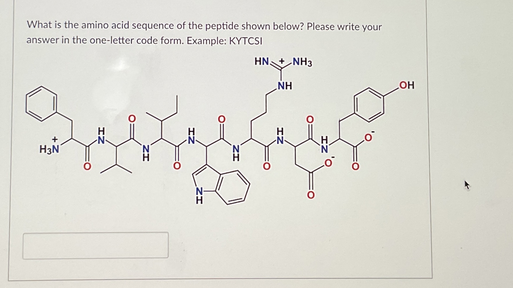 Solved What is the amino acid sequence of the peptide shown | Chegg.com