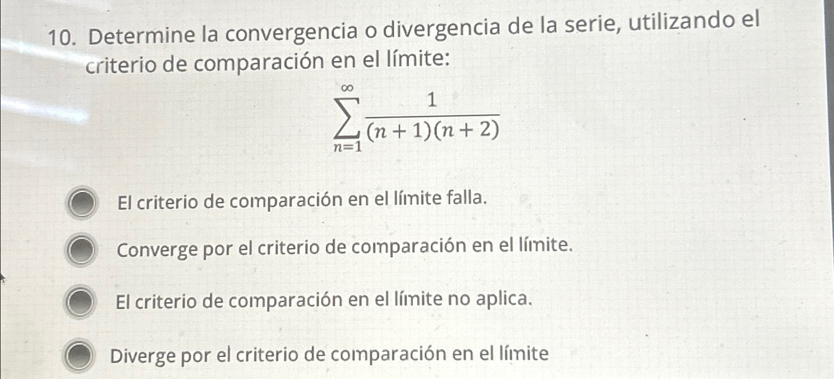 Solved Determine La Convergencia O Divergencia De La Serie, | Chegg.com