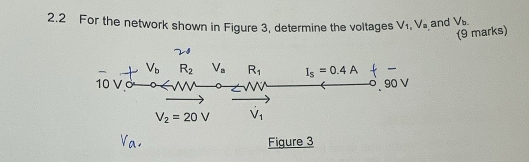 Solved 2.2 ﻿For the network shown in Figure 3 , ﻿determine | Chegg.com