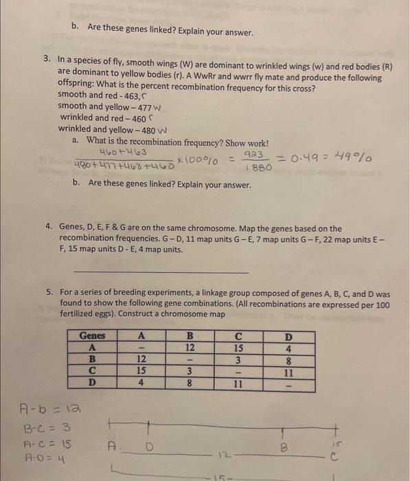 Solved genetics hw please help on 1b and 2b and help me | Chegg.com