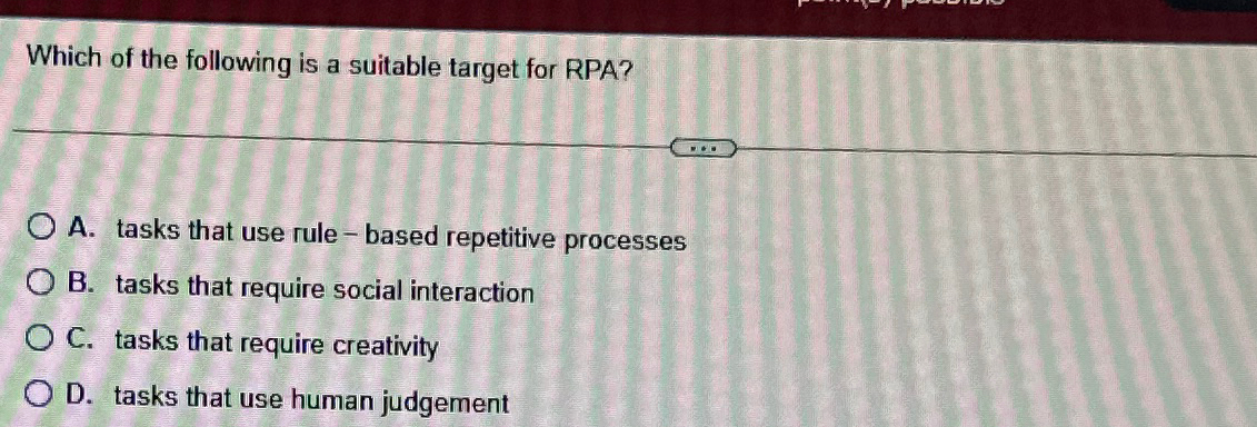 Solved Which of the following is a suitable target for | Chegg.com