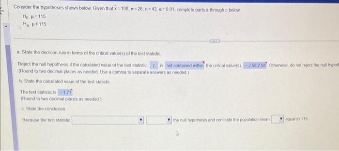 Solved Consider The Hypotheses Shown Below. Given That | Chegg.com