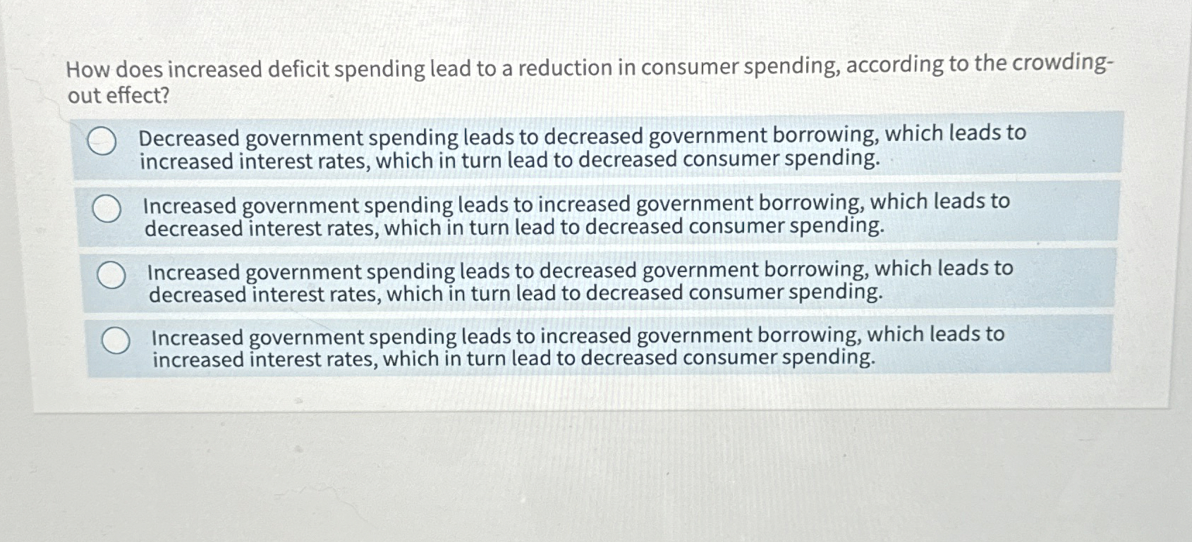 Solved How does increased deficit spending lead to a | Chegg.com