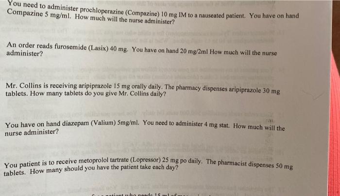 Compazine 5 mg tablet